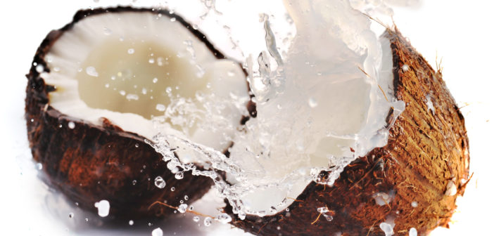 cracked coconut with big splash