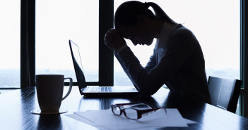 woman stress computer depression
