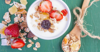 breakfast yogurt protein grains strawberries