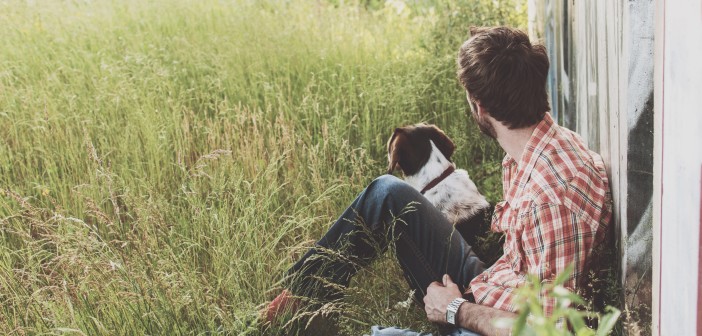 man field dog loneliness
