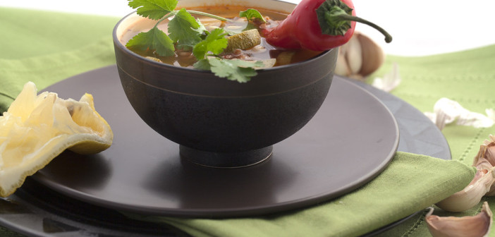 zucchini soup rice bowl