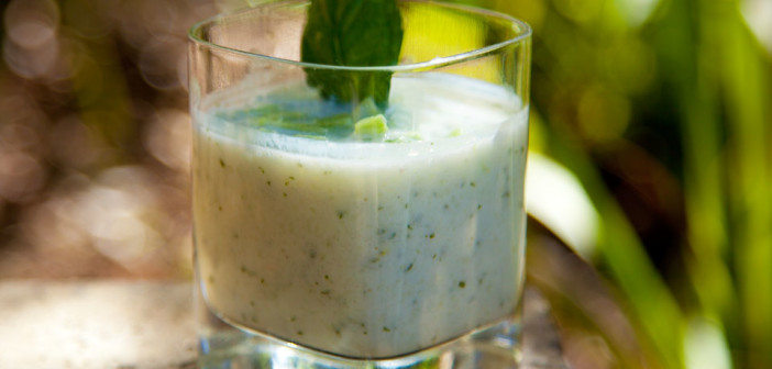 chilled pepper and cucumber soup